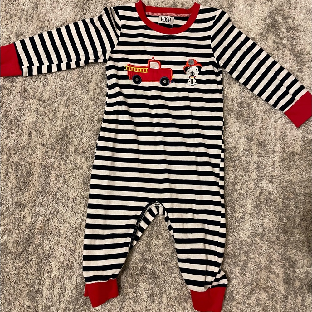 POSH- 2t fire truck onesie